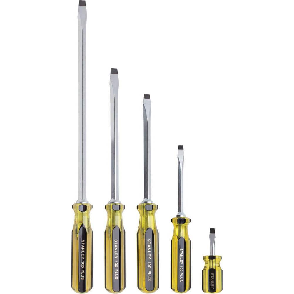 Screwdriver Set: 5 Pc, Slotted & Stubby