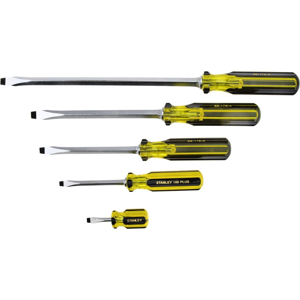 Screwdriver Set: 5 Pc, Slotted & Stubby