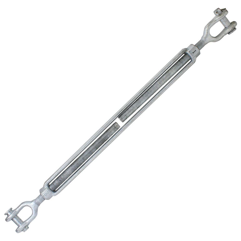 Turnbuckles; Turnbuckle Type: Jaw & Jaw ; Working Load Limit: 10000 lb ; Thread Size: 1-24 in ; Turn-up: 24in ; Closed Length: 38.06in ; Material: Steel