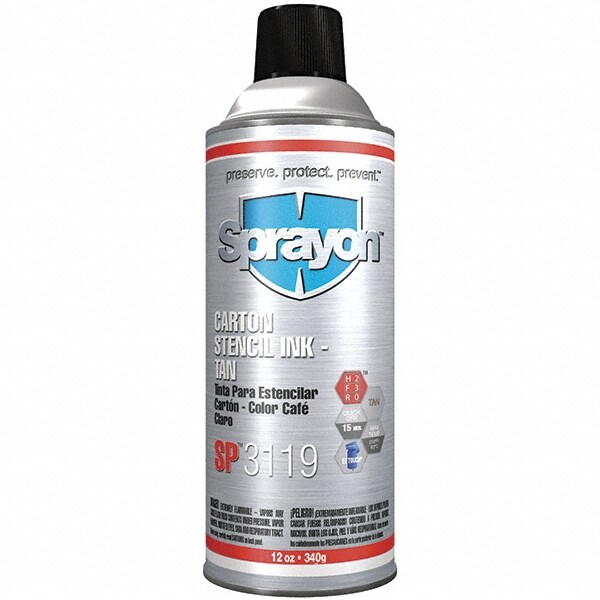 Stencil Inks; Color: Tan ; Container Size: 12 oz. ; Type: Non Porous or Porous ; Material: Ink