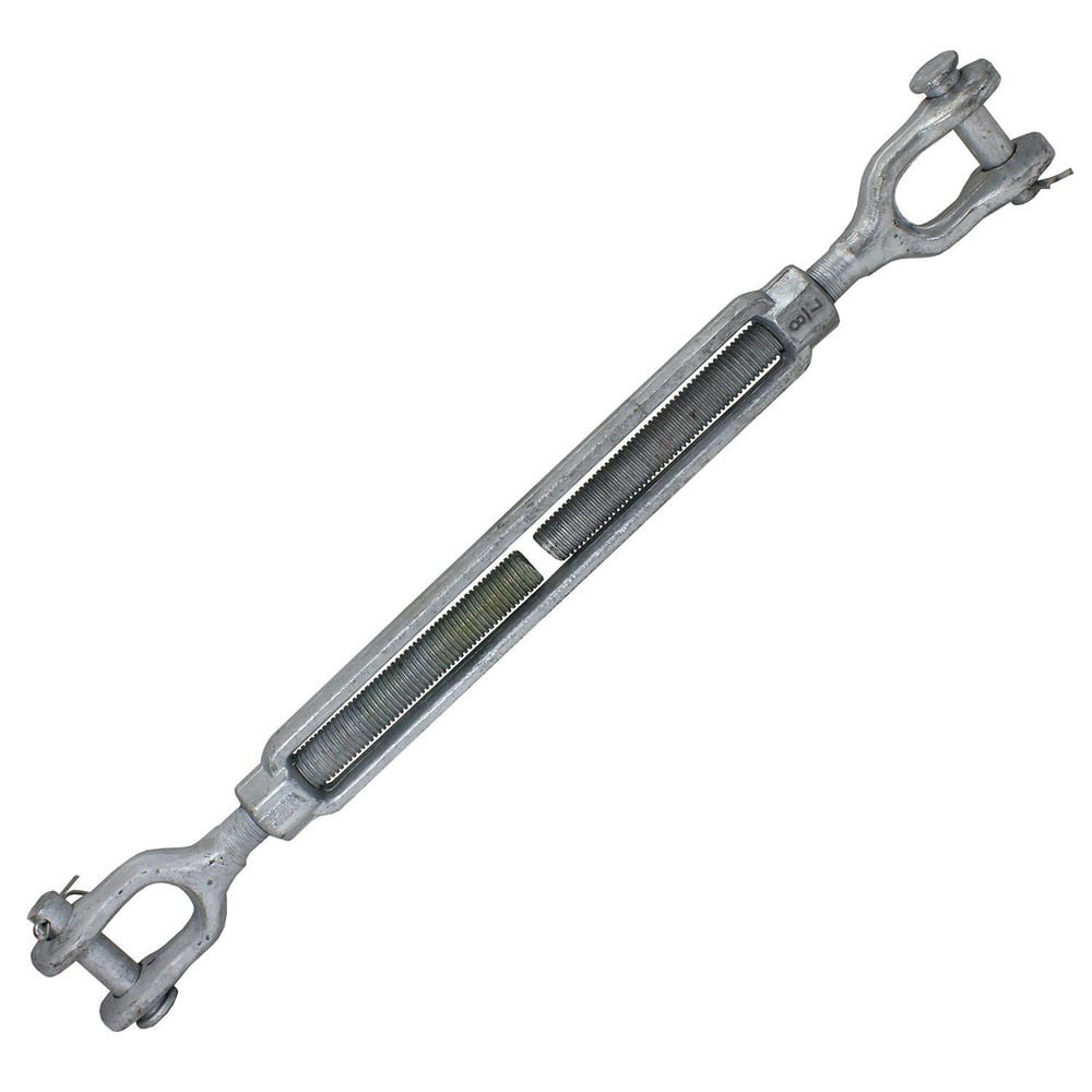 Turnbuckles; Turnbuckle Type: Jaw & Jaw ; Working Load Limit: 7200 lb ; Thread Size: 7/8-12 in ; Turn-up: 12in ; Closed Length: 24.32in ; Material: Steel