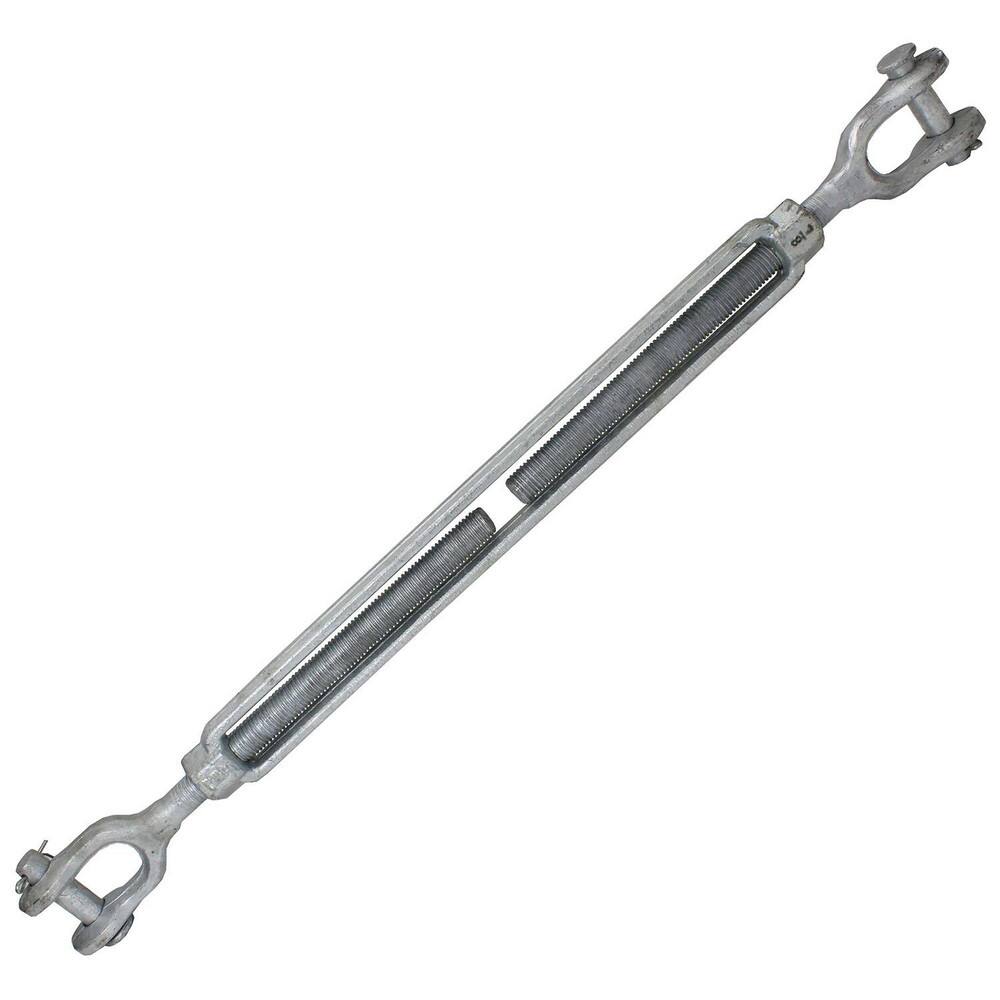 Turnbuckles; Turnbuckle Type: Jaw & Jaw ; Working Load Limit: 7200 lb ; Thread Size: 7/8-18 in ; Turn-up: 18in ; Closed Length: 30.32in ; Material: Steel