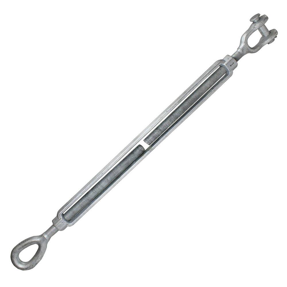 Turnbuckles; Turnbuckle Type: Jaw & Eye ; Working Load Limit: 10000 lb ; Thread Size: 1 in-24 in ; Turn-up: 24in ; Closed Length: 38.89in ; Material: Steel