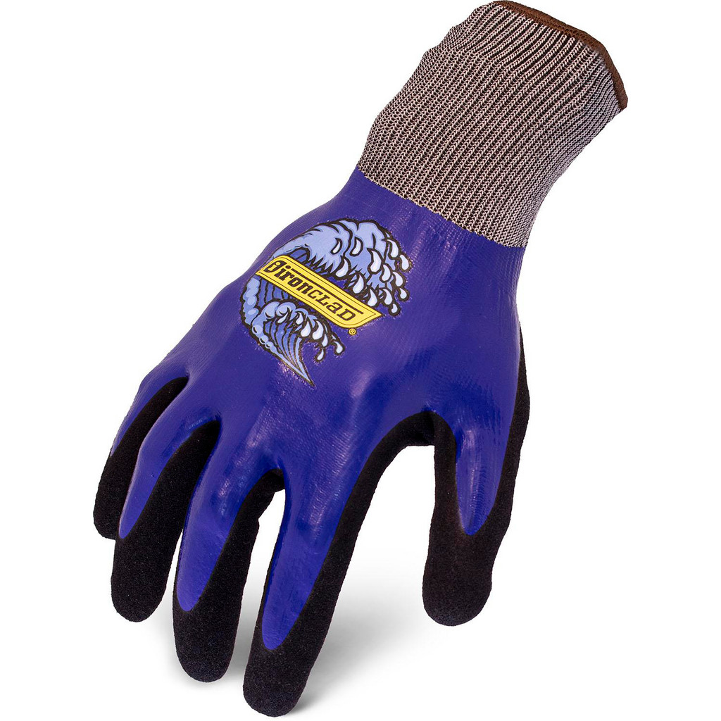 ironCLAD Work Gloves: ironCLAD HYDRO, Size Small, Nitrile-Coated Polyester, General Purpose - Spandex Lined, Textured Grip, Pair | Part #R-HDR-02-S
