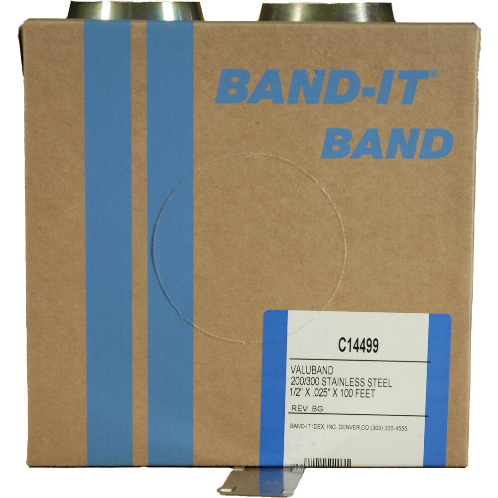 Band Clamps; Band Thickness: 0.025in ; Band Width: 0.5in ; Clamp Type: Banding ; Material: Stainless Steel ; Material Grade: 200/300