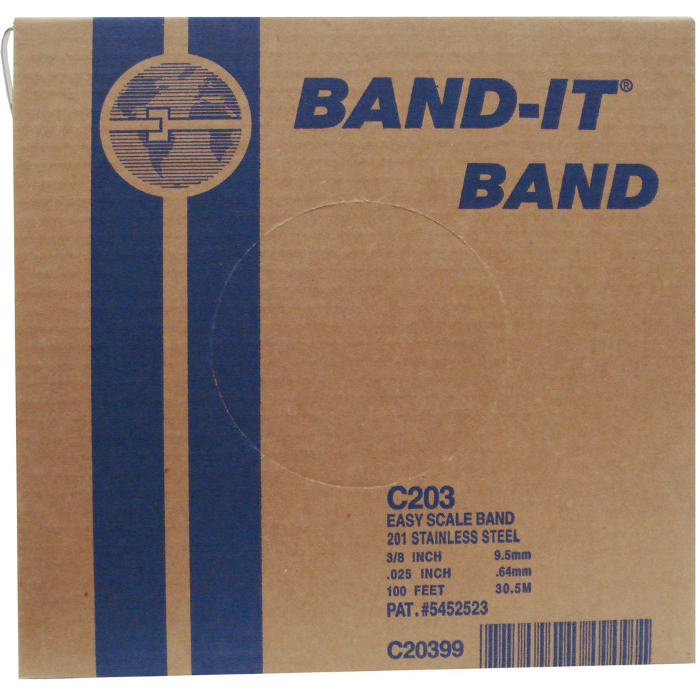 BandIt Band Clamp Banding Strap Roll, 3/8" Wide, 0.0250" Thick, 201