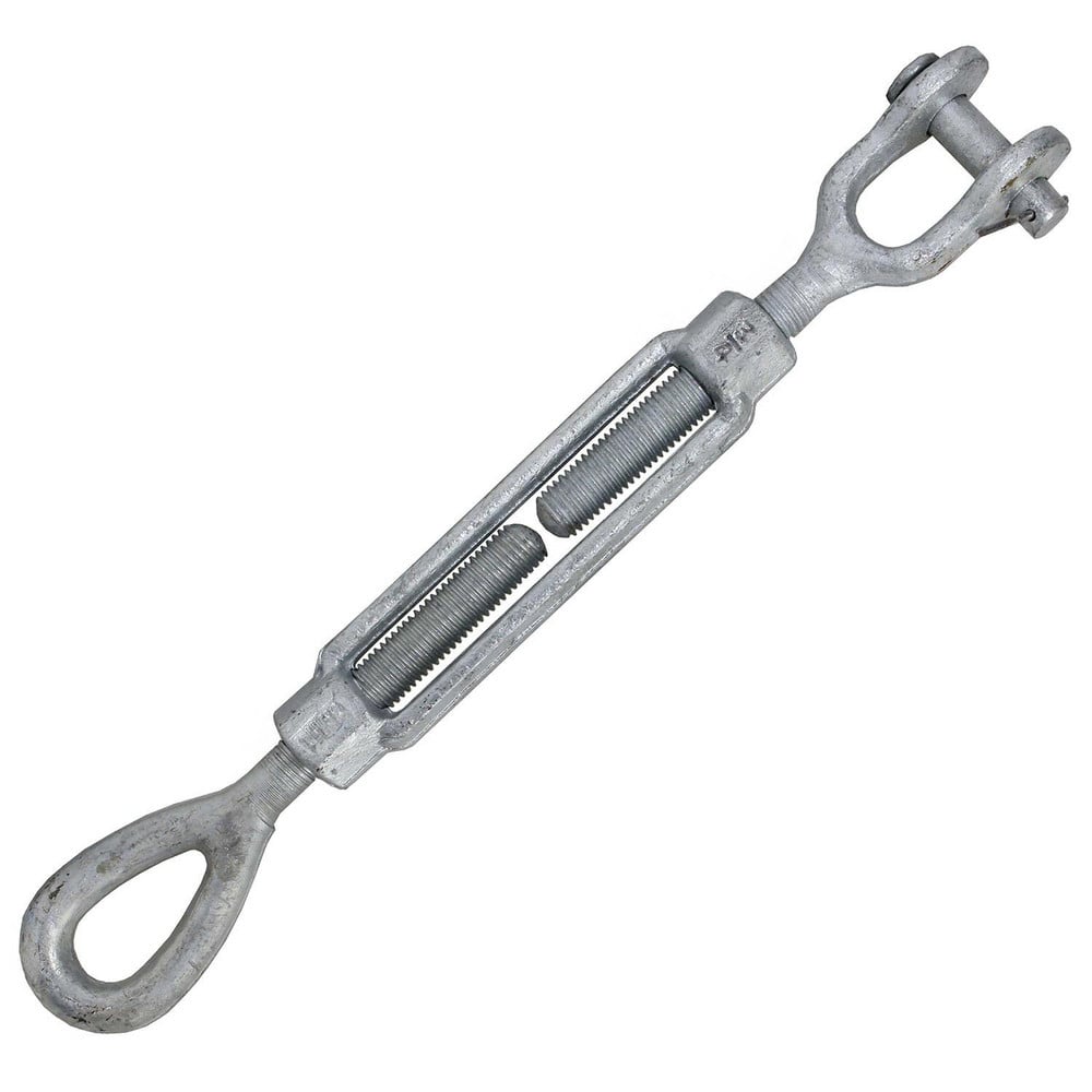 Turnbuckles; Turnbuckle Type: Jaw & Eye ; Working Load Limit: 5200 lb ; Thread Size: 3/4-6 in ; Turn-up: 6in ; Closed Length: 17.11in ; Material: Steel