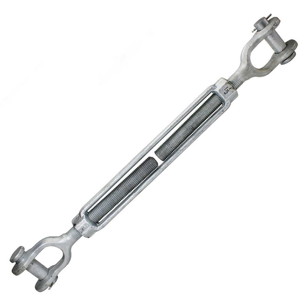 Turnbuckles; Turnbuckle Type: Jaw & Jaw ; Working Load Limit: 21400 lb ; Thread Size: 1-1/2-18 in ; Turn-up: 18in ; Closed Length: 37.50in ; Material: Steel