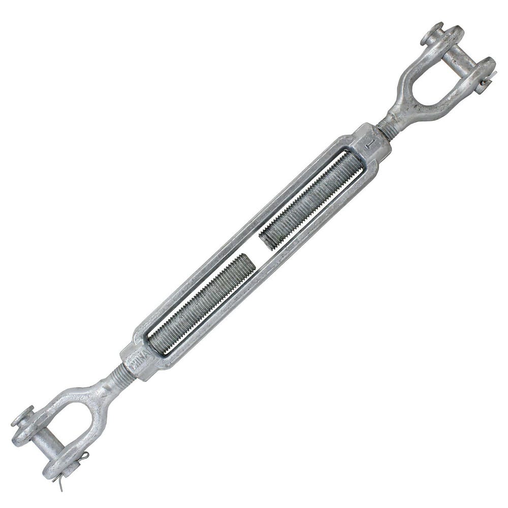 Turnbuckles; Turnbuckle Type: Jaw & Jaw ; Working Load Limit: 10000 lb ; Thread Size: 1-12 in ; Turn-up: 12in ; Closed Length: 26.06in ; Material: Steel