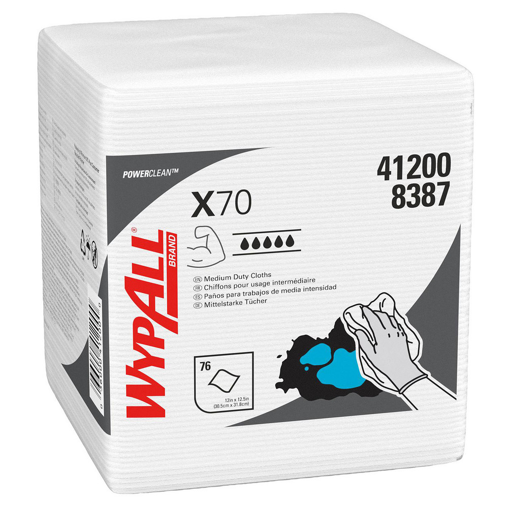 PowerClean X70 Medium Duty Cloths, Quarterfold, Long Lasting Towels, White