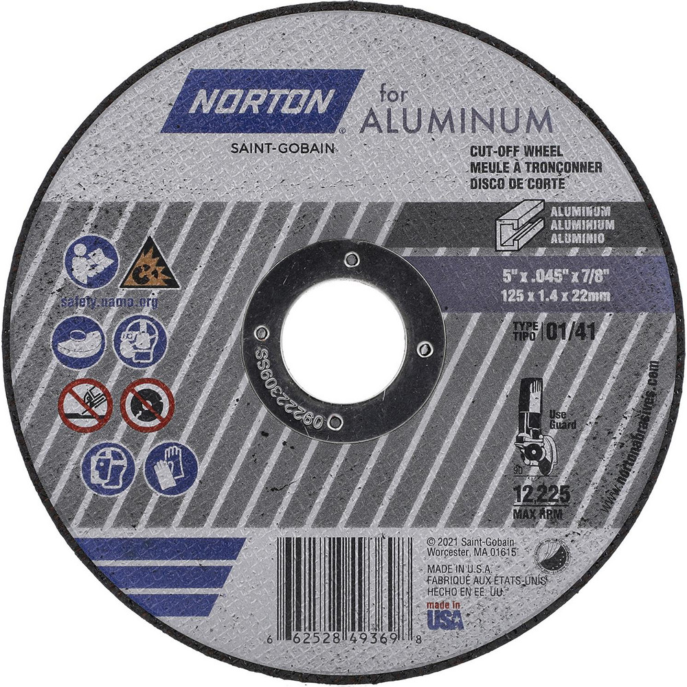 Norton Cutoff Wheels; Wheel Type Number Type 01/41; Wheel Diameter (Inch) 5 in; Wheel