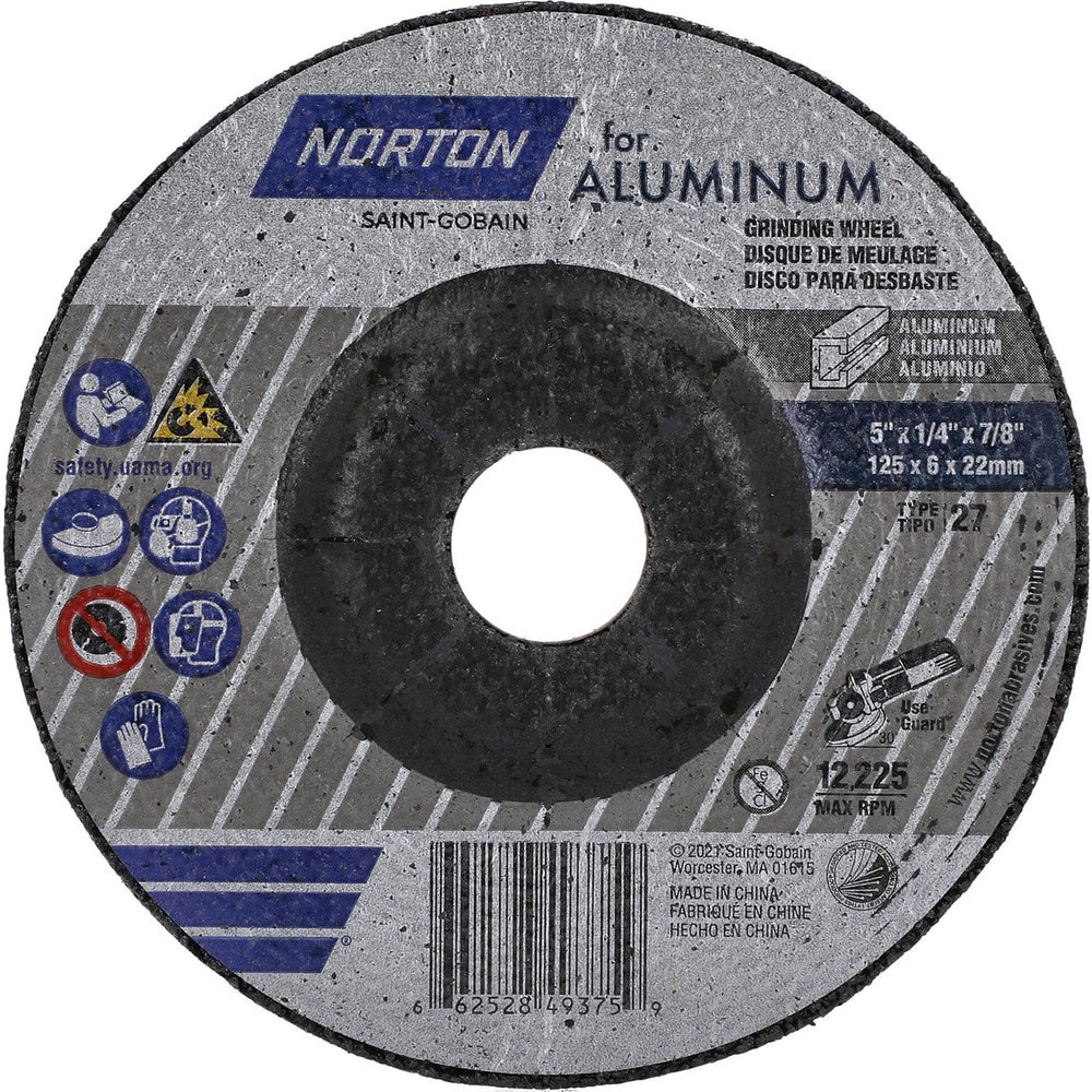 Norton Depressed Grinding Wheel Type Dia Thick Hole Aluminum Oxide Msc