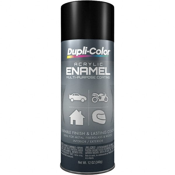 Acrylic Enamel Spray Paint: Black, Semi-Gloss, 12 oz