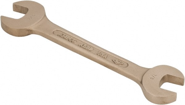 AMPCO Combination Wrench: Aluminum Bronze Nickel, Natural, 1 1/8 in Head  Size, 15 3/4 in Overall Lg