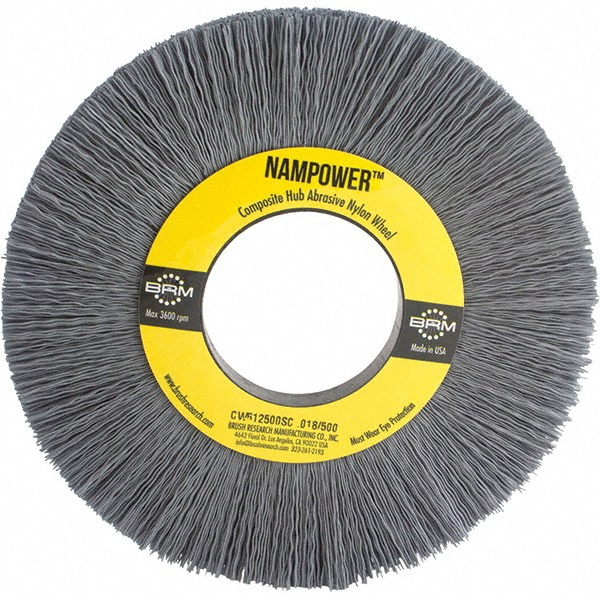 Brush Research Mfg. 6" OD, 2" Arbor Hole, Crimped Abrasive Nylon