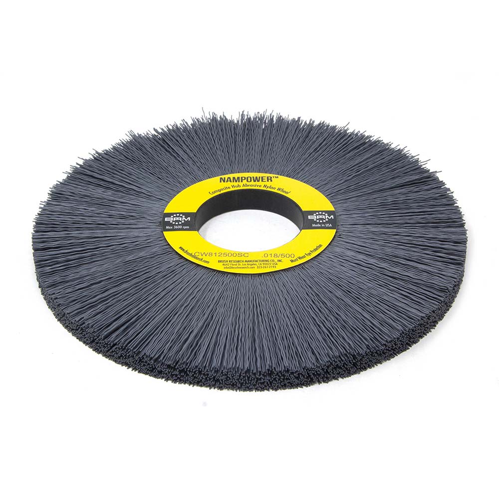 Brush Research Mfg. Wheel Brush 8" Wheel Dia, 1/2" Face Width