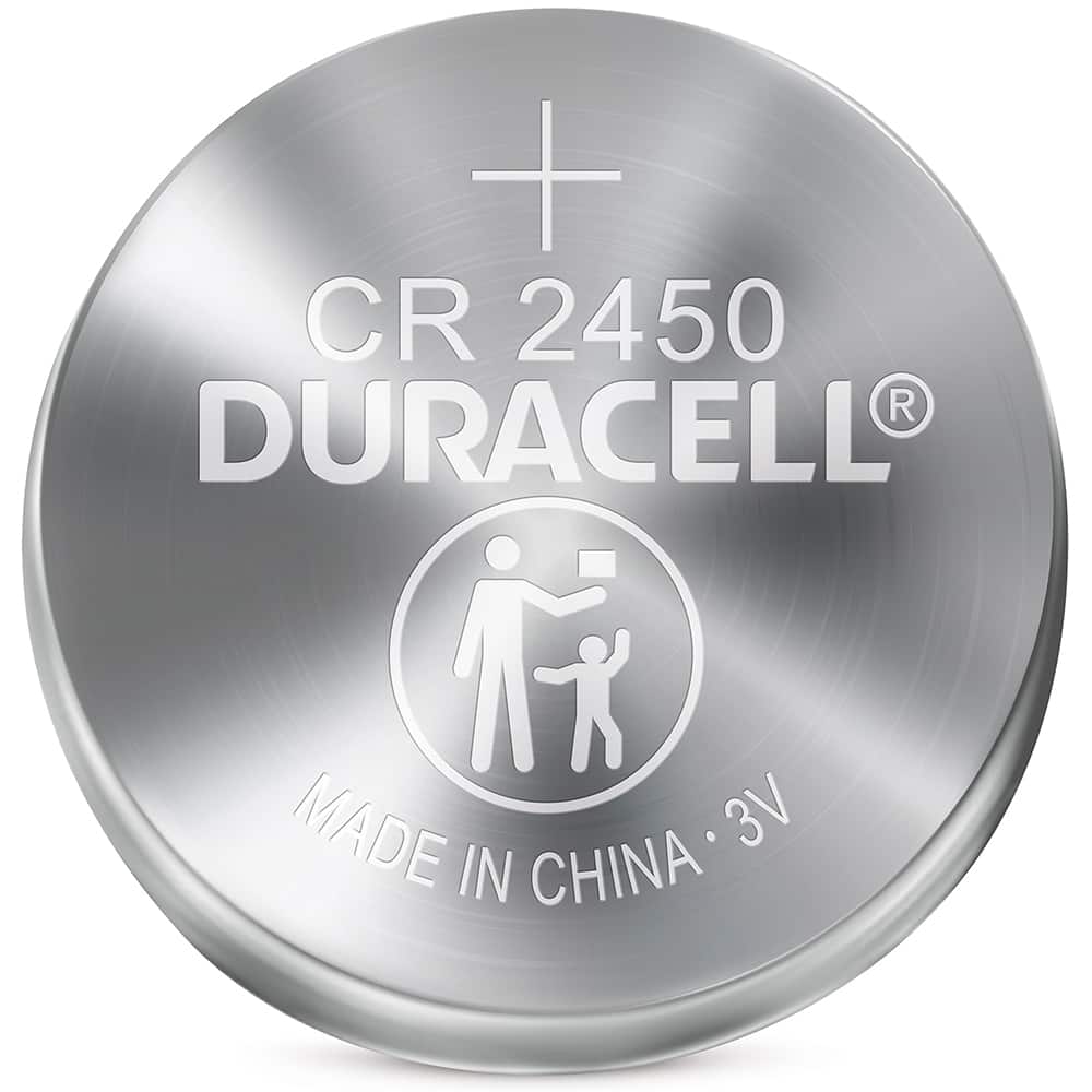 Duracell - Button & Coin Cell Battery: Size CR2450, Lithium-ion - 97386858  - MSC Industrial Supply