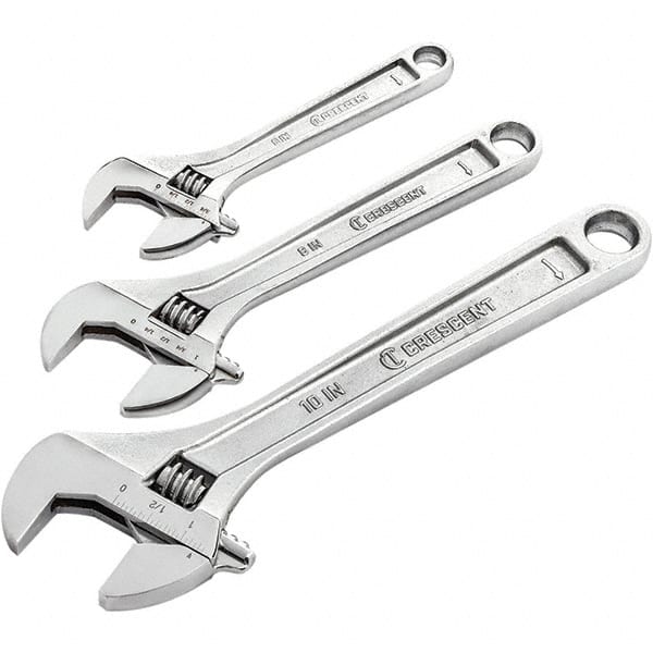 Crescent AC3PC Adjustable Wrench Set: 3 Pc, Inch & Metric 