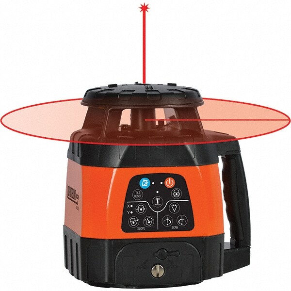 Rotary Lasers; Level Type: Self-Leveling Horizontal/Vertical Rotary Laser ; Maximum Measuring Range (Meters): 460 ; Maximum Measuring Range (Feet): 1500 ; Number of Beams: 2 ; Beam Color: Red ; Accuracy: 1/8" @ 100'