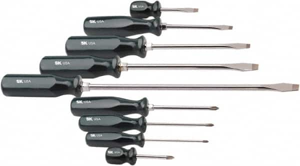 Screwdriver Set: 9 Pc, Phillips & Slotted