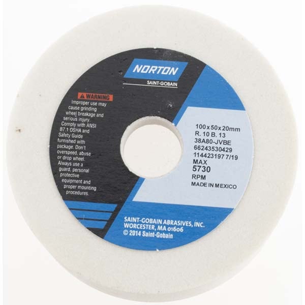 Norton 66243530429 Tool & Cutting Grinding Wheel: 4" Dia, 80 Grit, J Hardness, Type 6 Image