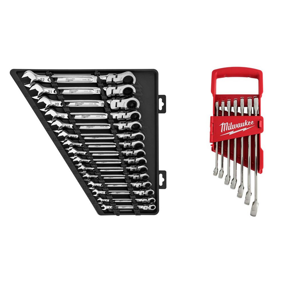 Wrench Sets; Tool Type: Ratcheting Combination Wrench Set ; Set Type: Combination Wrench Set ; System Of Measurement: Metric; Inch ; Size Range: 8 to 22mm ; Container Type: Tray