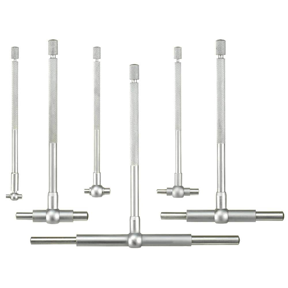 FOWLER 52-470-006 Telescoping Gage Set: 5/16 to 6", 6 Pc, Hardened Tool Steel, Satin Chrome Finish, Includes Fitted Vinyl Case 