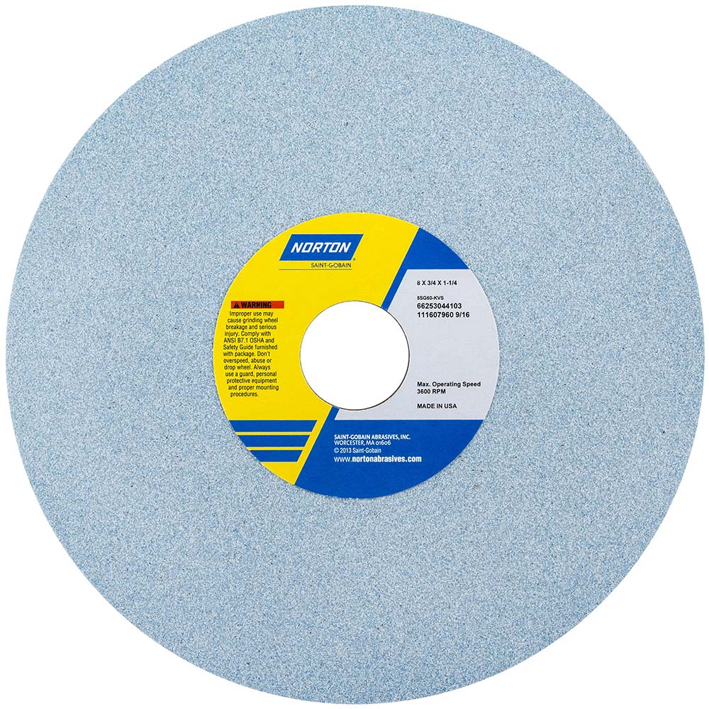 Norton Surface Grinding Wheel 8" Dia, 11/4" Arbor, 60 Grit MSC