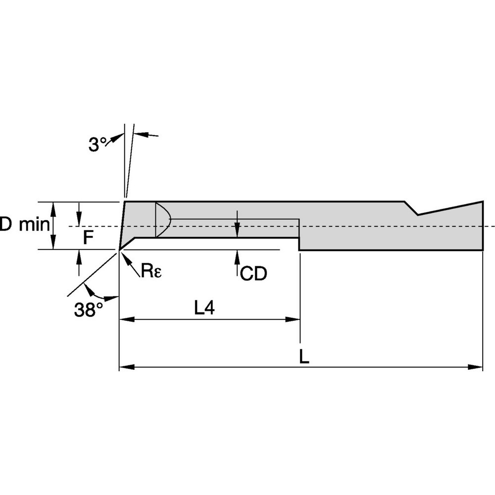 Widia Boring Bar 1/4" Min Bore Dia, 0.8250" Max Bore Depth, Right