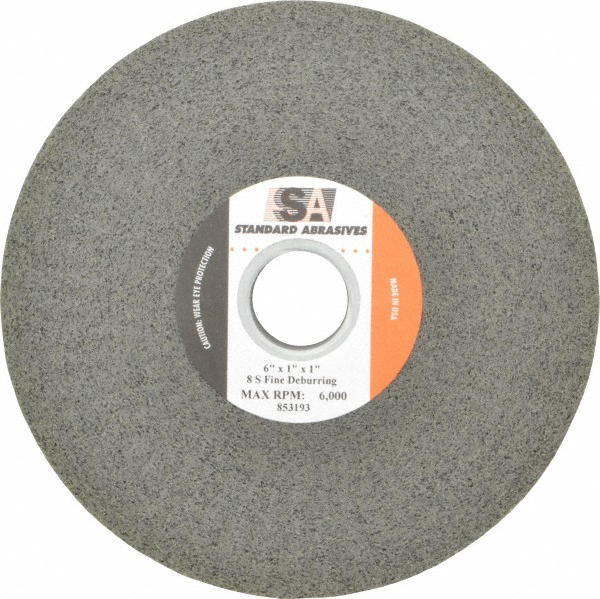 Standard Abrasives Deburring Wheel 6" Dia, 1" Face Width, 1" Hole