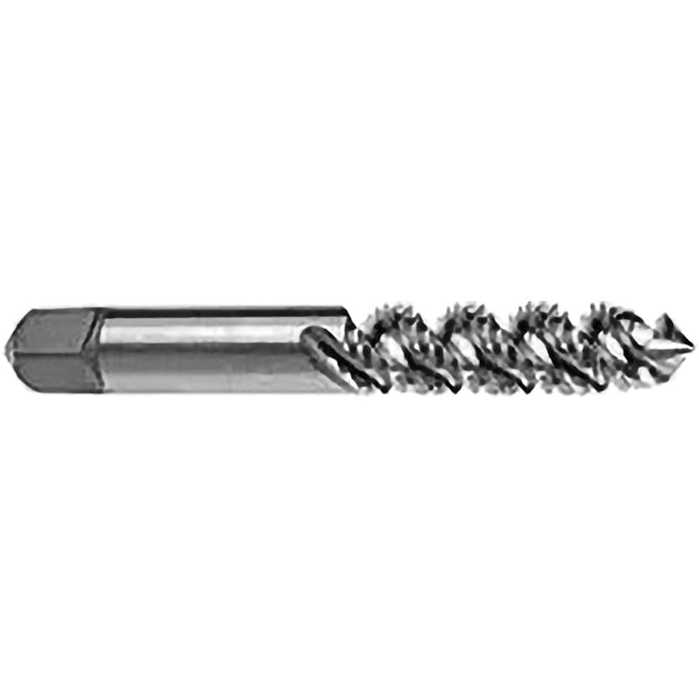 Spiral Flute Tap: #8-32 UNC, 3 Flutes, Bottoming, 2B Class of Fit, High Speed Steel, Bright/Uncoated