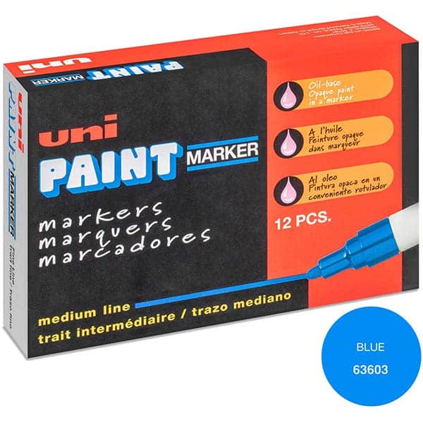 Paint Pen Marker: Blue, Oil-Based, Bullet Point