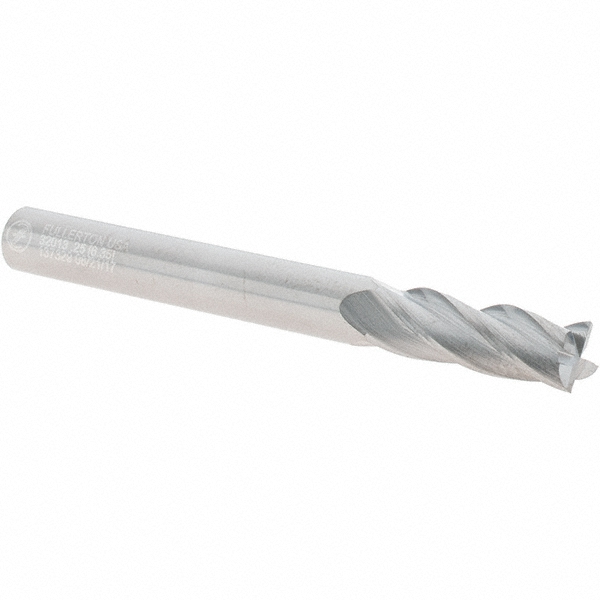 Made in USA 32013 Square End Mill: 1/4 Dia, 3/4 LOC, 1/4 Shank Dia, 2.5 OAL, 4 Flutes Image