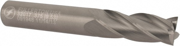 Value Collection 32017 Square End Mill: 3/8 Dia, 1 LOC, 3/8 Shank Dia, 2-1/2 OAL, 4 Flutes, Solid Carbide Image