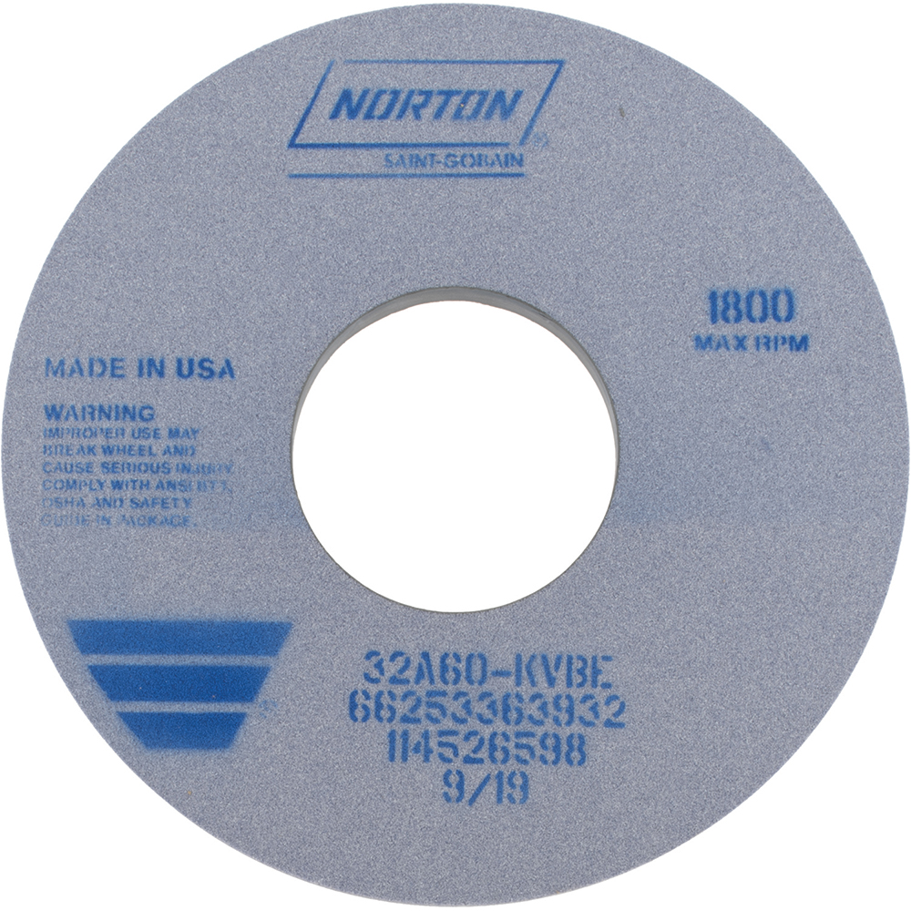 NORTON, 1/4 in, 32A60-KVBE, Straight Grinding Wheel - 1H952