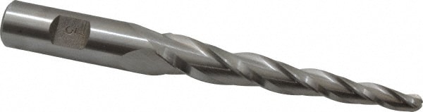 Made in USA BM-413A Tapered End Mill: 3 ° per Side, 1/4" Small Dia, 3-1/4" LOC, 3 Flutes, High Speed Steel, Ball End Image