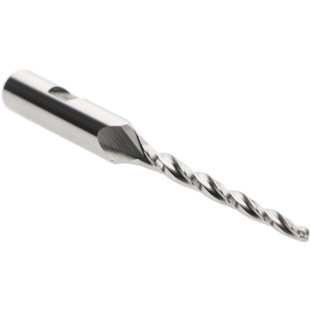 Made in USA BK-208 Tapered End Mill: 1 &deg; per Side, 1/8" Small Dia, 2" LOC, 3 Flutes, High Speed Steel, Ball End Image