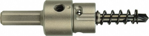 Hole Saw Arbor: 1 to 3" Saw Dia, 3-Flat Shank, Pin Pilot