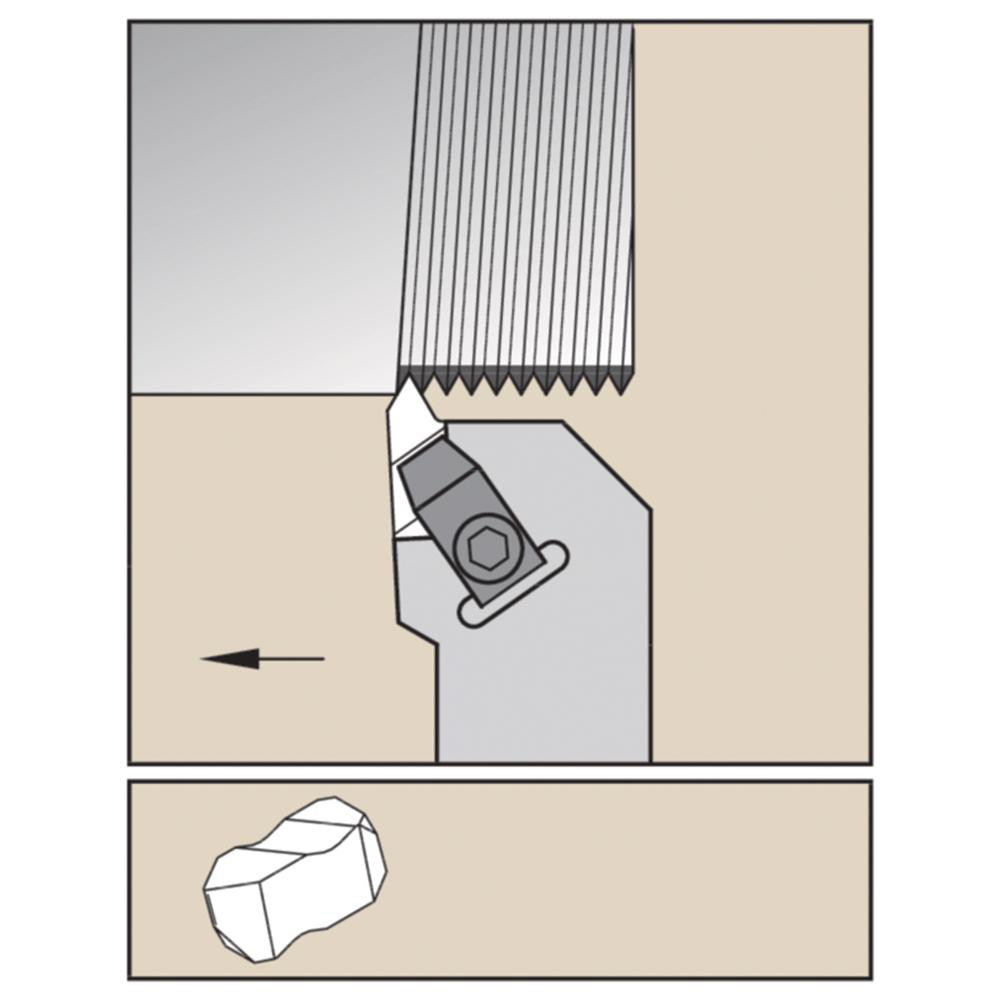 Widia - Indexable Grooving Toolholder: NSR123A, External, Right