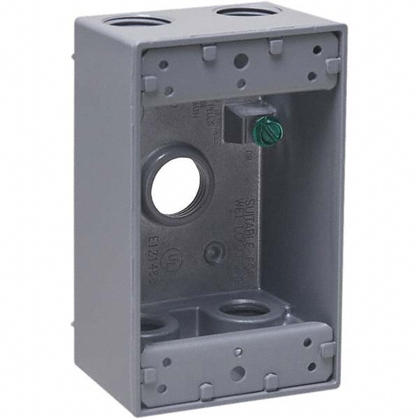 Hubbell-Raco - Electrical Outlet Box: Aluminum, Rectangle, 4.57