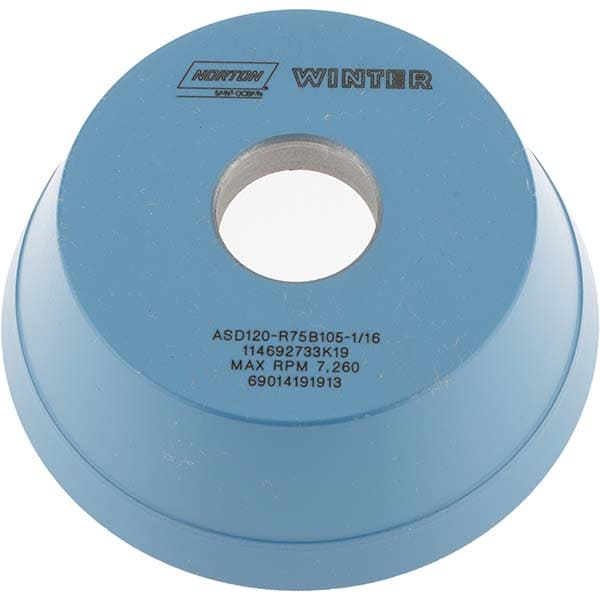 Norton 69014191913 Tool & Cutting Grinding Wheel: 5" Dia, 120 Grit, R Hardness, Type 11 Image