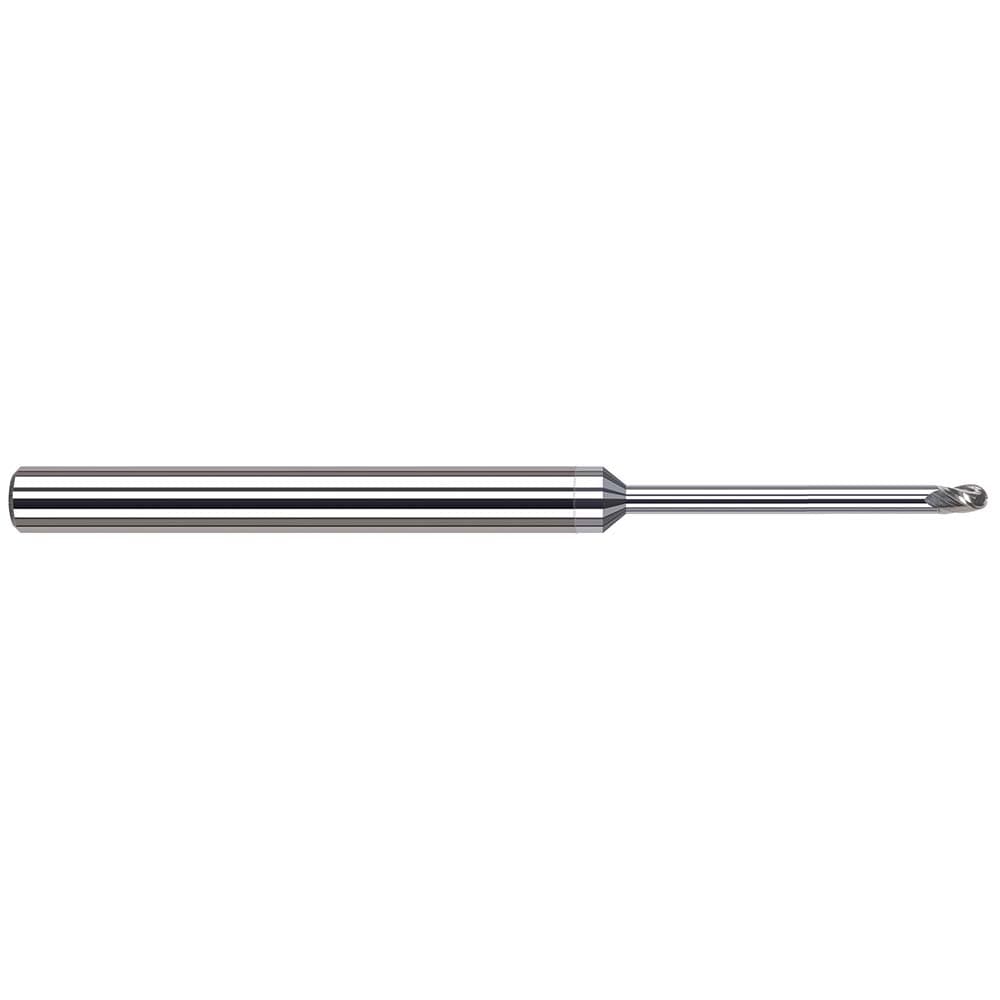 Ball End Mill: 1/16" Dia, 3/32" LOC, 3 Flute(s), Solid Carbide