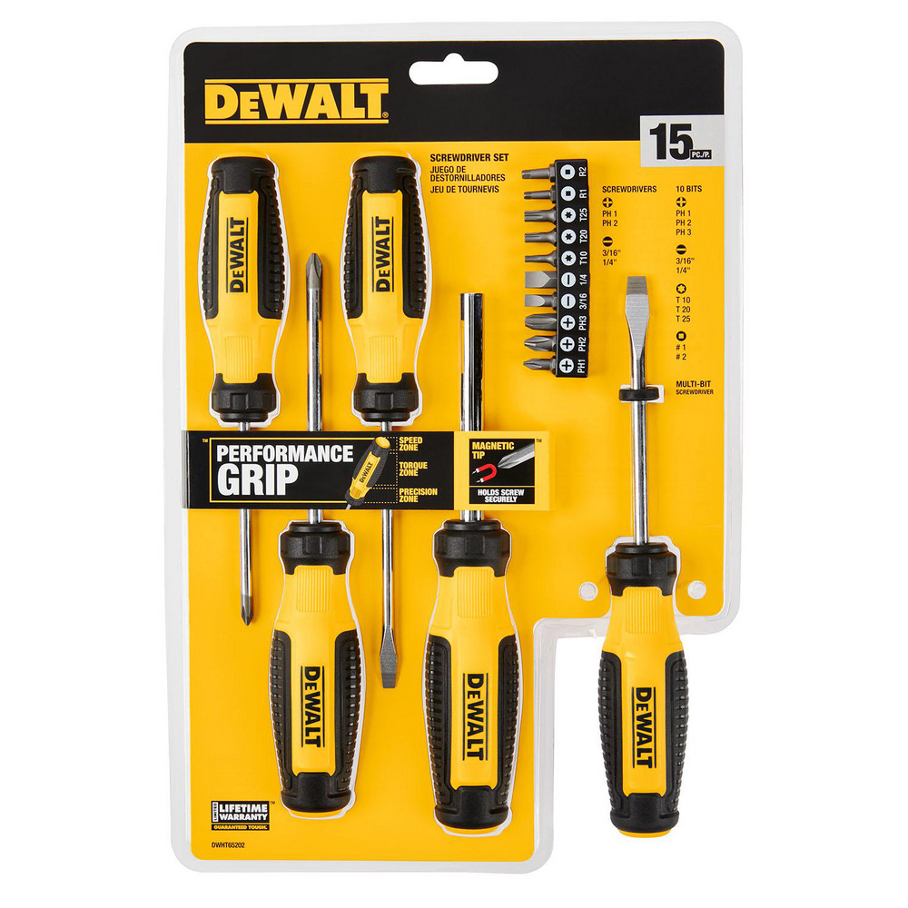 DeWALT Screwdriver Sets; Screwdriver Types Included Philips