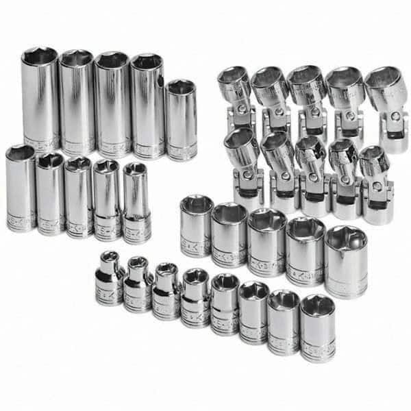Made in USA SK Professional Tools 8148 3/8 in Drive 6-Point Metric Extra Deep Chrome Socket Cold Forged Steel Socket with SuperKrome Finish 18 mm 