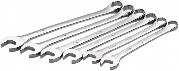 Combination Wrench Set: 6 Pc, 25 to 32 mm Wrench, Metric