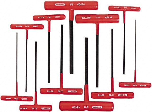 PROTO J4968 11 Piece T-Handle Hex Key Set Image