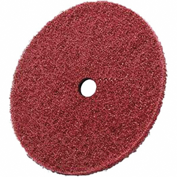 Deburring Disc: 6" Dia, 1/4" Hole, Very Fine Grade, Aluminum Oxide - Arbor Mount, Maroon, 4000 Max RPM
