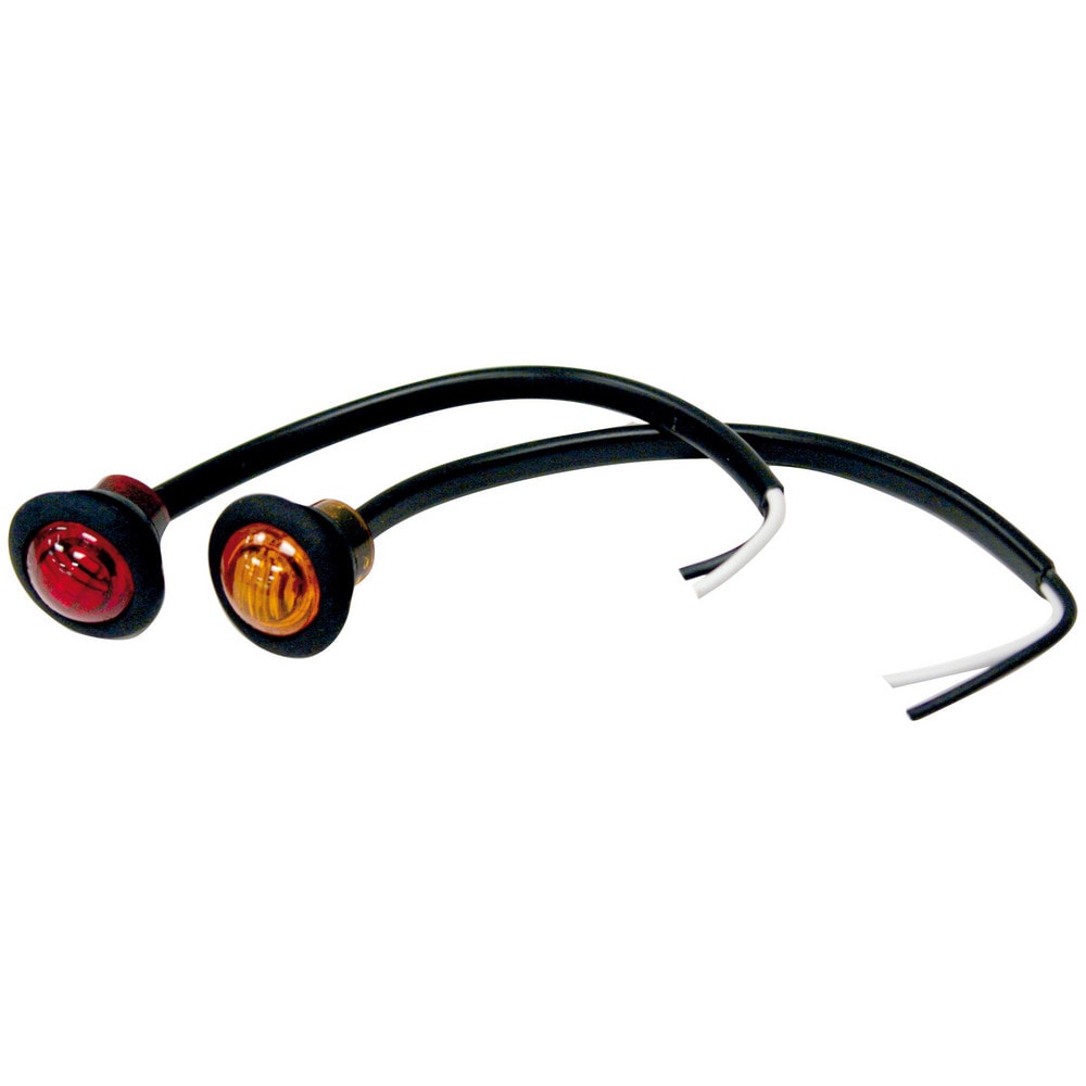 Side Marker Light Kits; Product Type: Round Marker Clearance Lightd ; Length (Inch): .74 ; Color: Amber ; Amperage Rating: .038 ; Voltage: 12V ; Includes: N/A