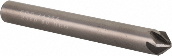 SGS 74255 1/4" Head Diam, 1/4" Shank Diam, 6 Flute 90&deg; Solid Carbide Countersink Image
