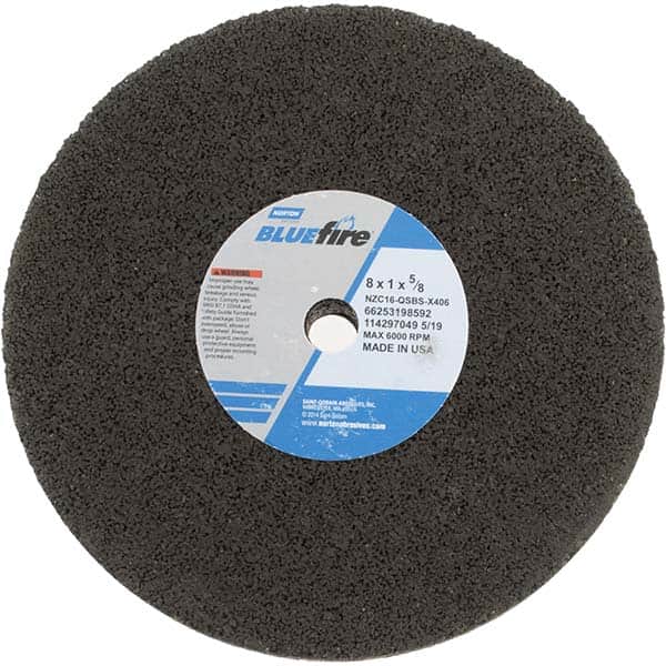 Norton 66253198592 Surface Grinding Wheel: 8" Dia, 1" Thick, 5/8" Hole, 16 Grit, Q Hardness 